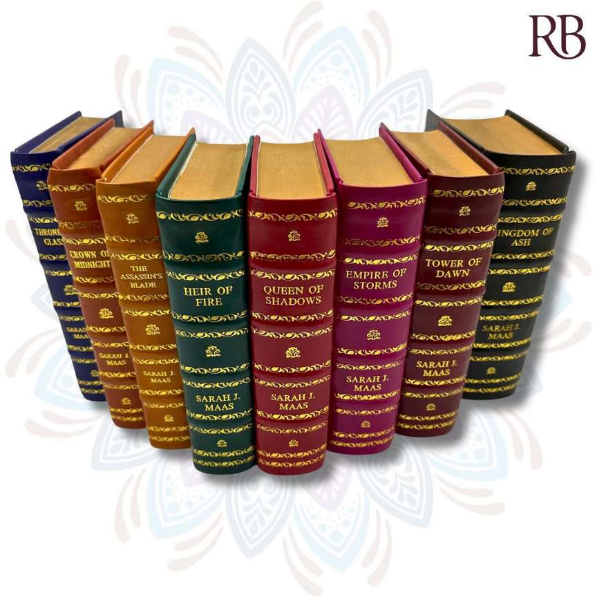 Throne of glass complete series books in white background