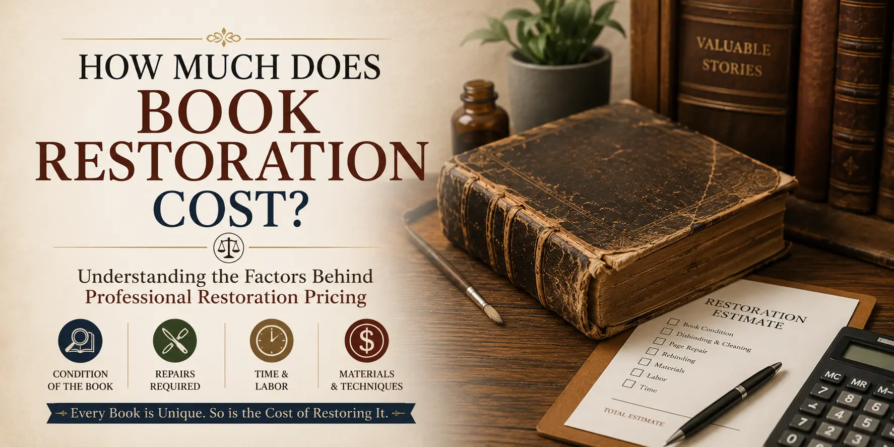banner image for blog titled How Much Does Book Restoration Cost?